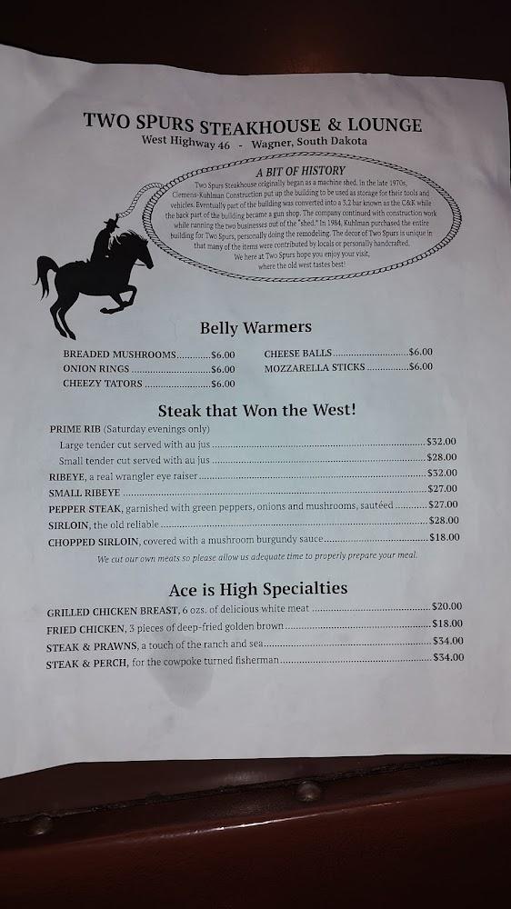 Two Spurs Steakhouse & Lounge Menu image 2